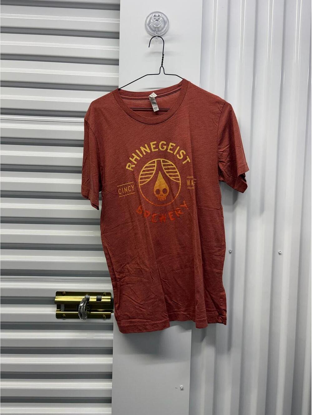 Rhinegeist Brewery โSunsetโ Graphic T-Shirt Orange Medium Bella Canvas Beer Tee